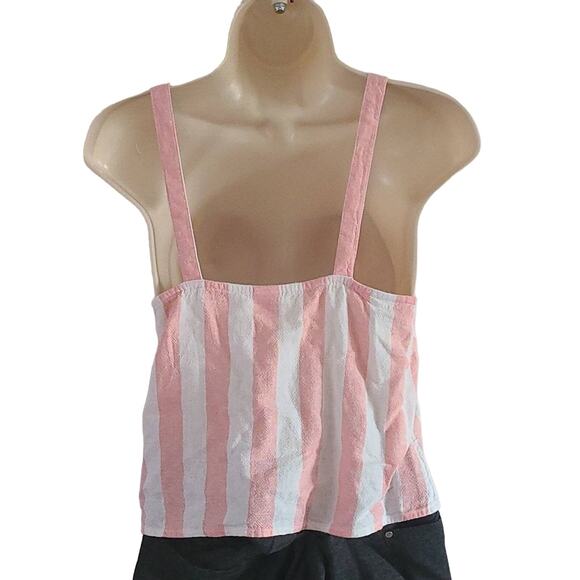 NWOT Abound Women’s Pink & White Striped Linen Blend Crop Cami Top Size XS - Picture 5 of 5